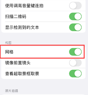 渝中苹果手机维修网点分享iPhone如何开启九宫格构图功能