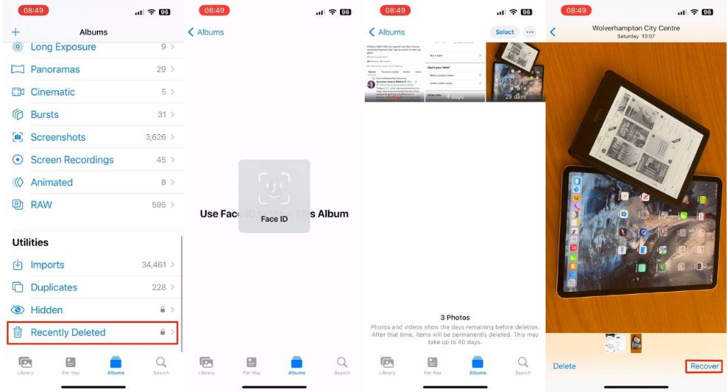 渝中苹果14维修分享 iPhone14 上恢复已删除的照片 