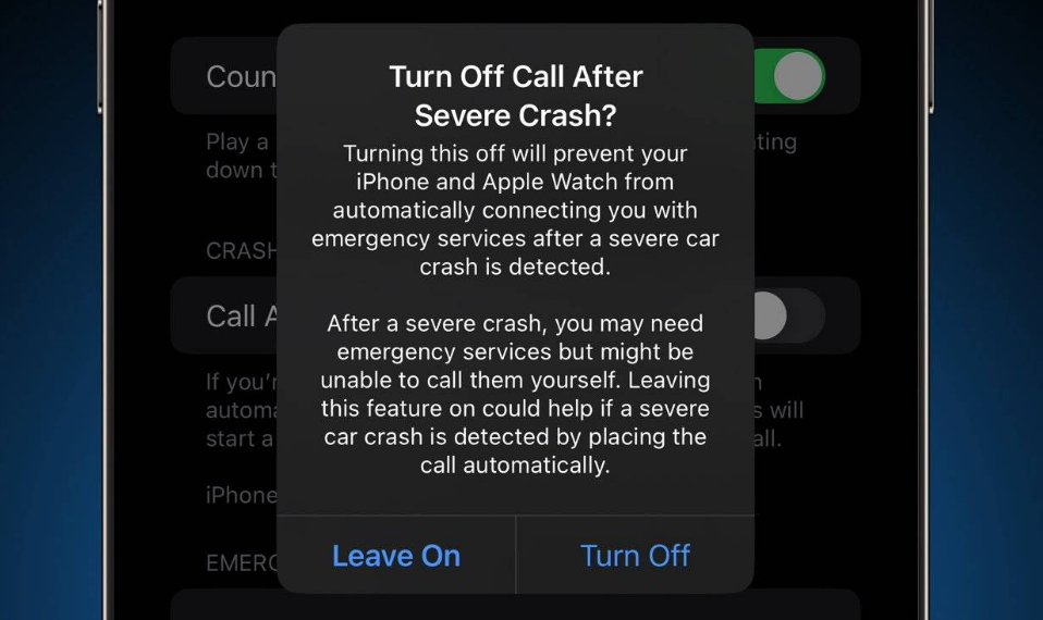渝中苹果14维修分享 iPhone 14 和 Apple Watch 上关闭崩溃检测 